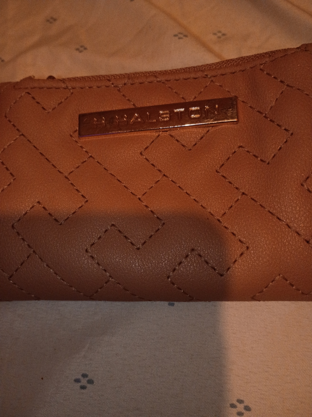 Leather Tan Wallet by Halston